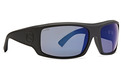 VonZipper Clutch Polarized sunglasses in Black Satin / WildLife Blue Chrome Polarized+ 3/4 view Black Satin / WildLife Blue Chrome Polarized+ Color Swatch Image