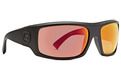 VonZipper Clutch sunglasses in Black Satin / Red Chrome 3/4 view Black Satin / Red Chrome Lens Color Swatch Image